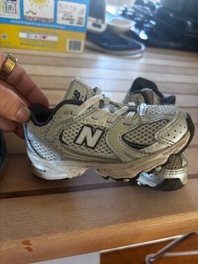 New Balance Silver and Black Kids Sneakers